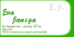 eva janiga business card